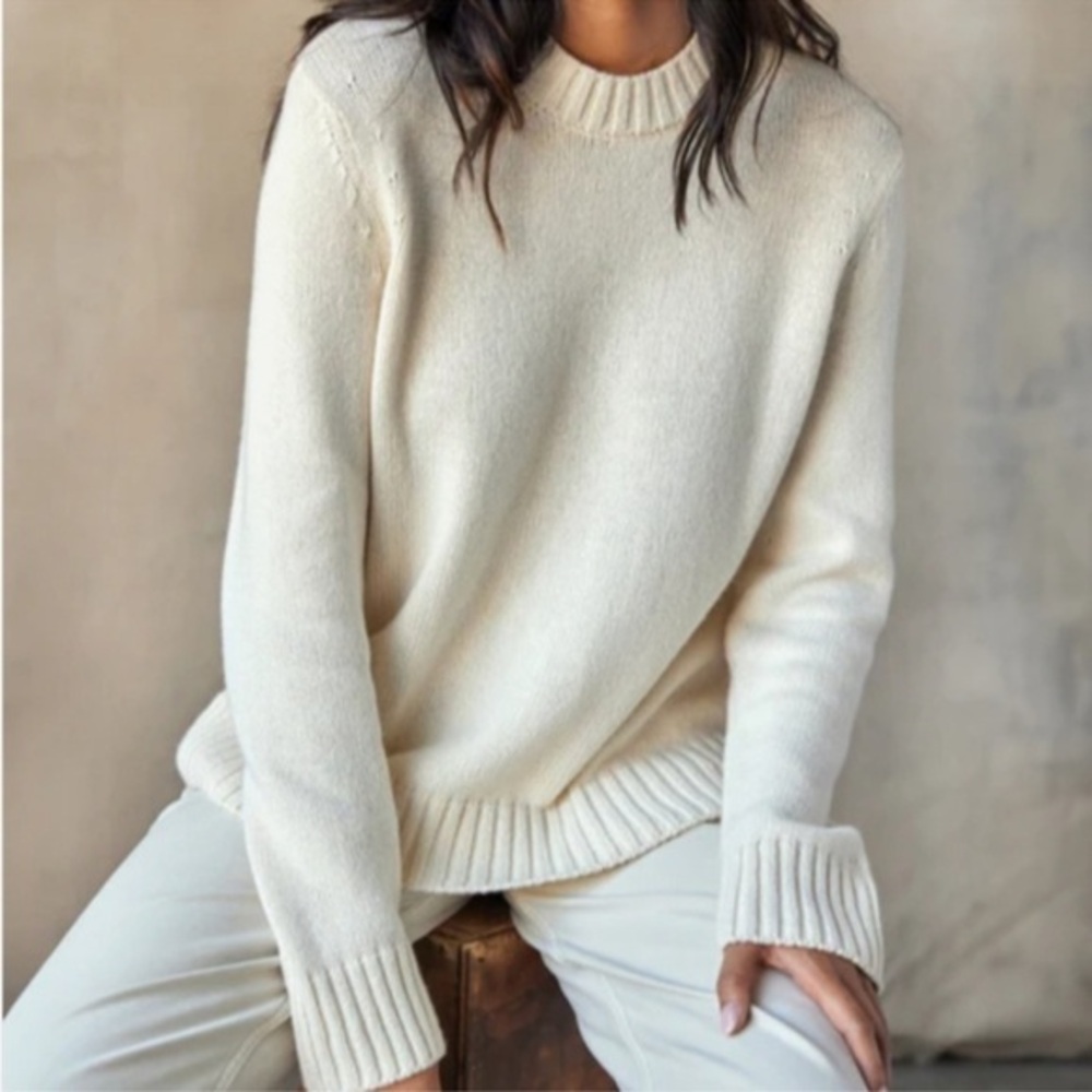 Outerknown Roma Sweater Cashmere Organic Cotton Cream Neutral